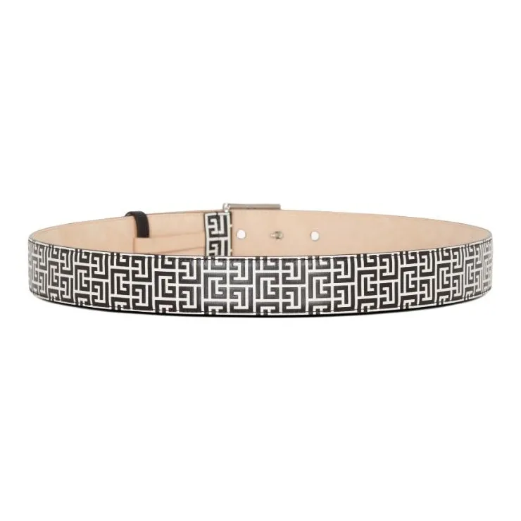 BALMAIN Monogrammed Embossed Pb Belt-1