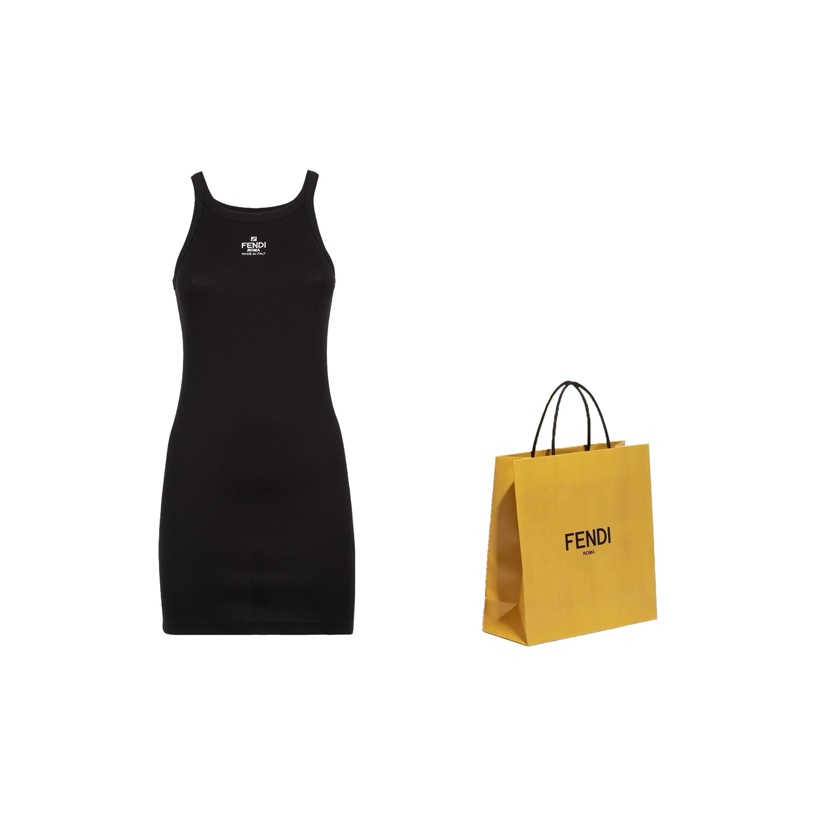 ワンピースその他 FENDI Black viscose sleeveless dress Dress Fabric Black | Fendi