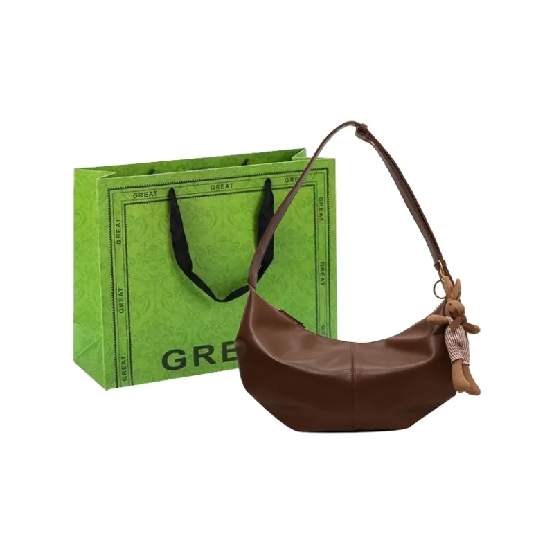 RUIPAI PU Water Dumpling Shoulder Bag Women's Black/Ecru/Coffee/Brown/Green-24