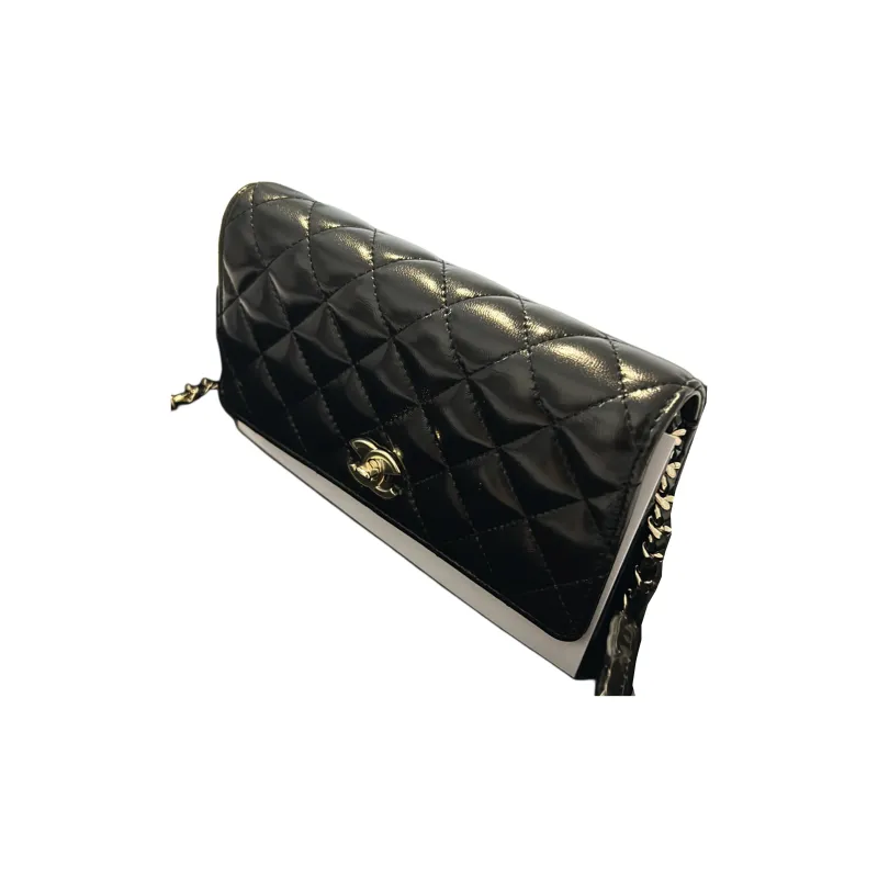 CHANEL WOC Polished Lambskin Wallet Unisex Black-2