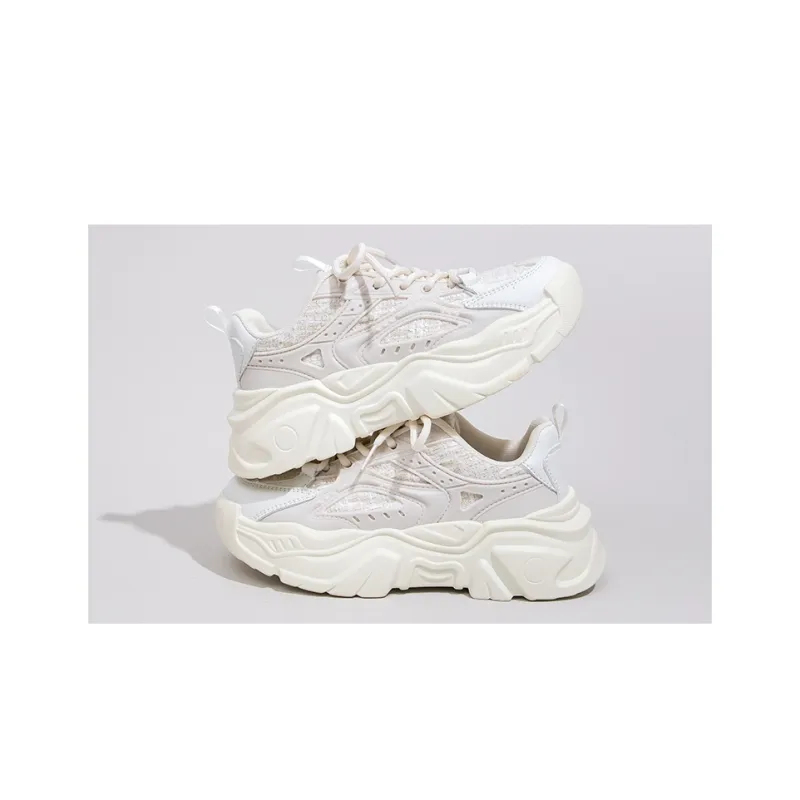 La Chapelle Anti-Slip And Wear-Resistant Height Increasing Low-Top Chunky Sneakers Women's-3