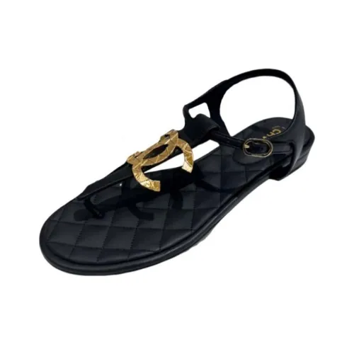 CHANEL Strap Sandals Women's Black