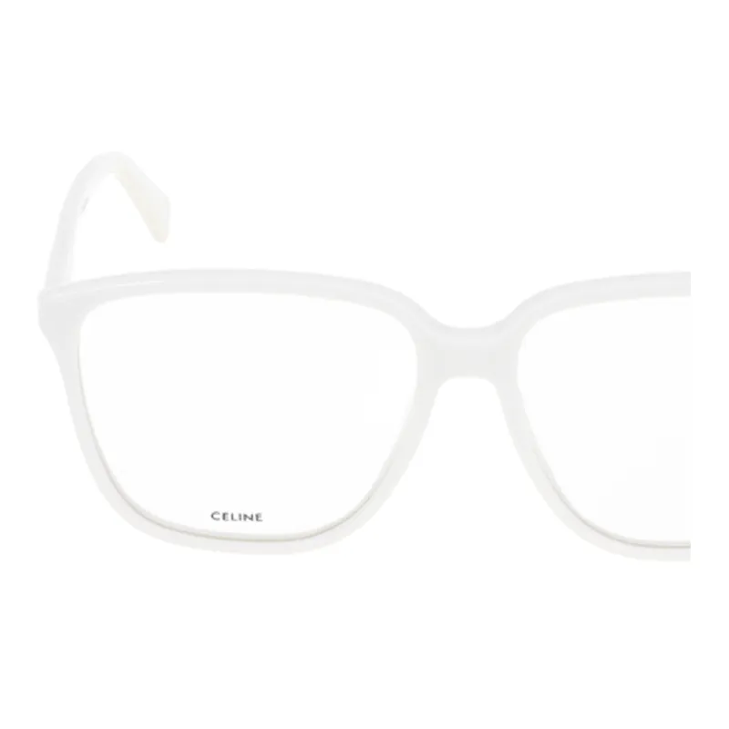 CELINE Acetate Square Eyeglass Frames Unisex White-3