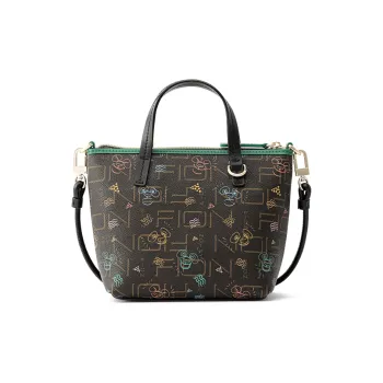 FION Canvas Shoulder Bag Women's Multicolor