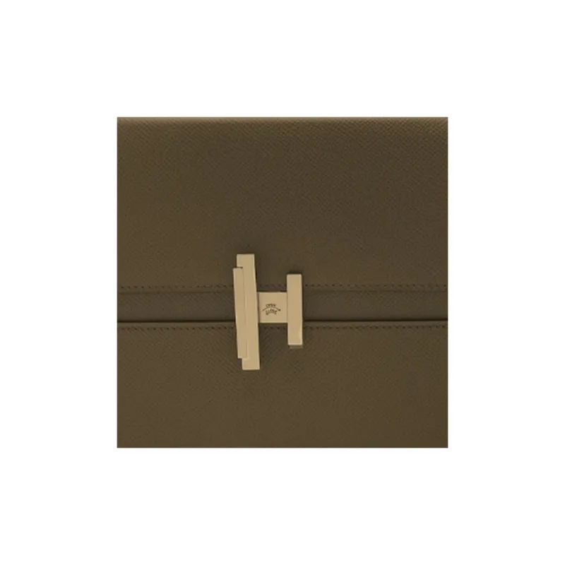 HERMES Cinhetic Epsom Leather Crossbody Bag Women's 8F Tin Gray-1