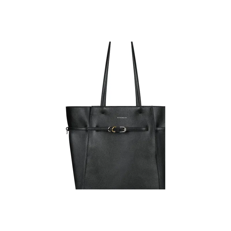 GIVENCHY Voyou Floral Calfskin Tote Bag, Shopping Bag, Shoulder Bag, Handbag Small Size Women's Black-4