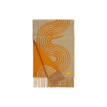 HERMES Knit Scarves Unisex Yellow