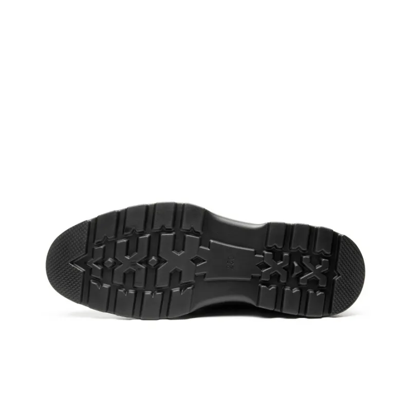 AOKANG Dress Shoes Men Low Top Black/Dark Brown-8