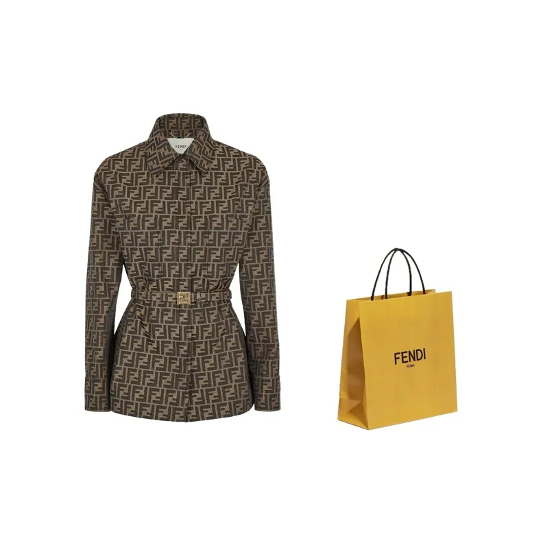 FENDI Jackets Women's Brown-2