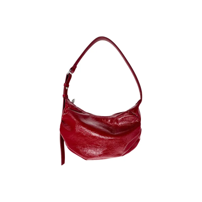 ZARA Polyurethane Shoulder Bag, Handbag, Shoulder Bag Women's Red-3