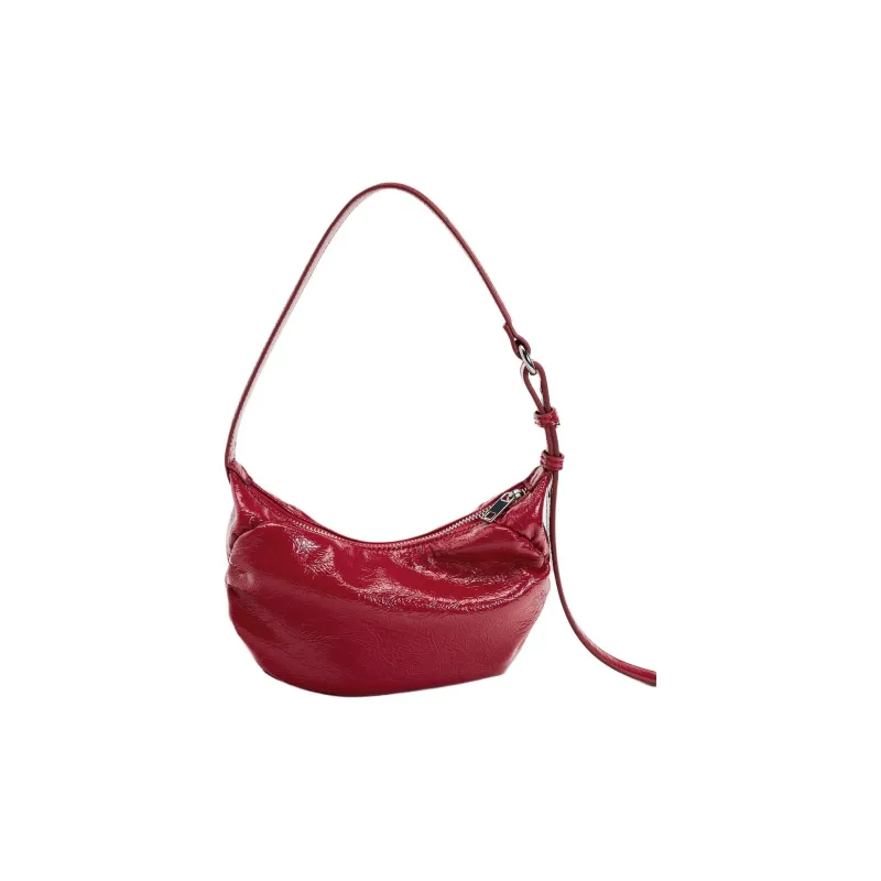 ZARA Polyurethane Shoulder Bag, Handbag, Shoulder Bag Women's Red-2