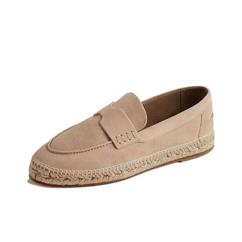 HERMES Trip Flat Shoes Women's Nude-0