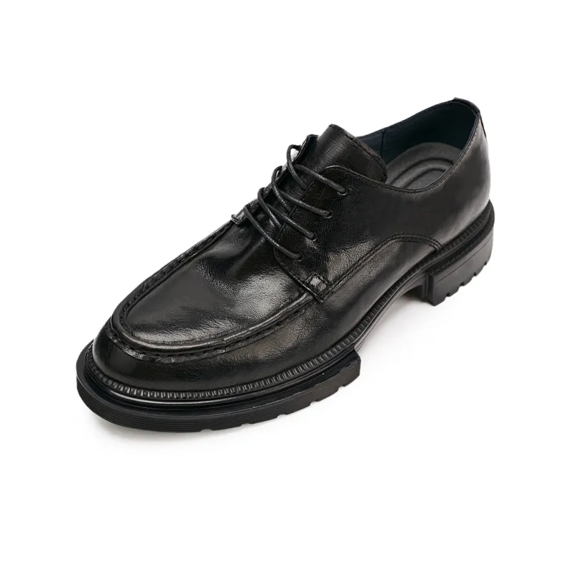 Voguhomme Men's Casual Shoes Men Low Top Black/Brown-0