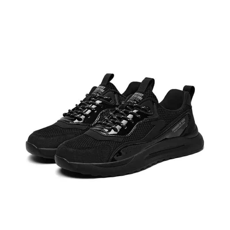 AOKANG Casual Shoes Men Low Top Gray, Gray Cut Out, Black, Black Gray-25