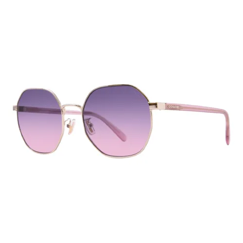 COACH Metal Irregular Shape Sunglasses Women's Pink