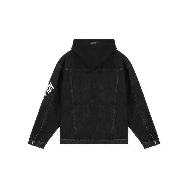 LUJIAMEN Denim Jacket Unisex Black-1