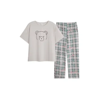 Sha Qian Pajama Set Summer Women's Greige