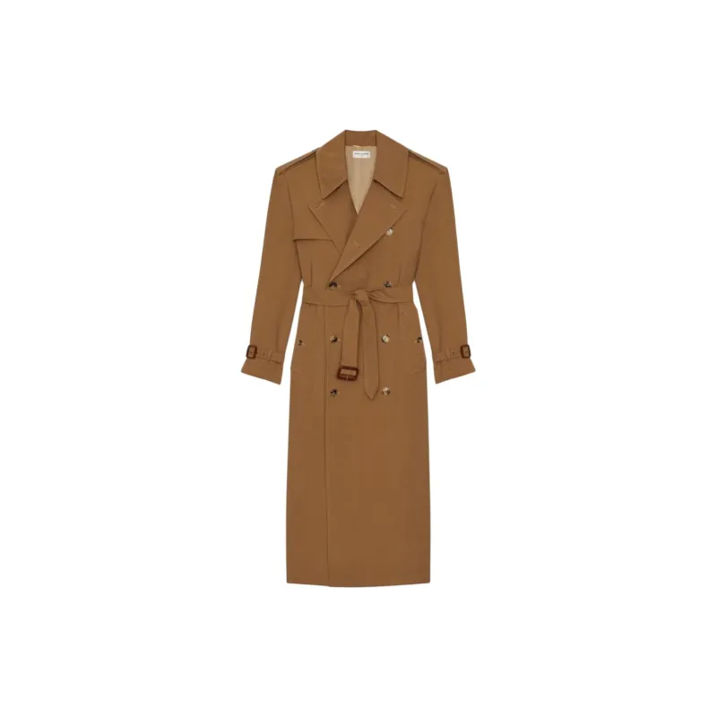 SAINT LAURENT Betled Oversized Trench Coat-1