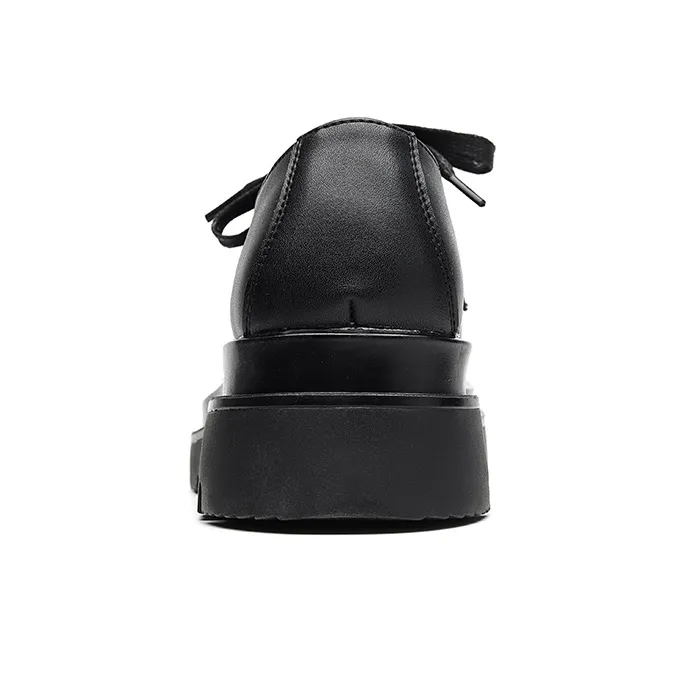Romon Men's Casual Shoes Men Mid Top Black-3