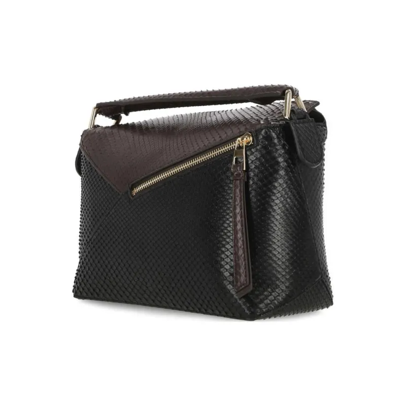LOEWE Anagram Leather Shoulder Bag, Crossbody Bag, Handbag Unisex Black-2