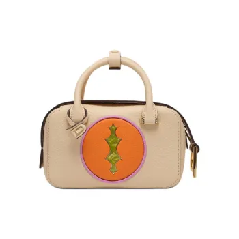 Delvau X CASPER Collaboration Taurillon Soft Grain Cow Leather Handbag Extra Mini Women's Light Beige