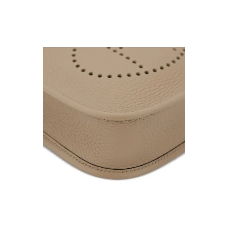 HERMES Evelyne Clemence Cow Leather Shoulder Bag, Crossbody Bag Mini Women's Marfa Beige-12