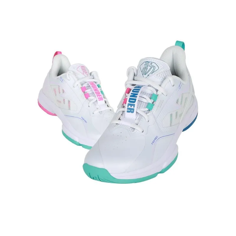 VICTOR Cushioning Lightweight Low Top Badminton Shoes Unisex White Green Mismatched-2