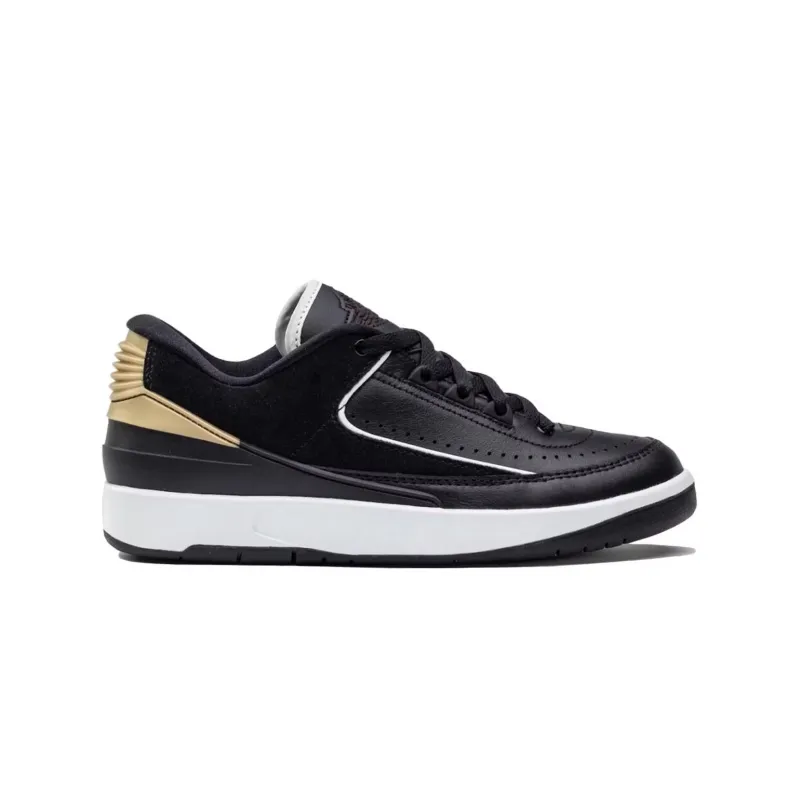 Jordan 2 Retro Low Black Metallic Gold Women's-1