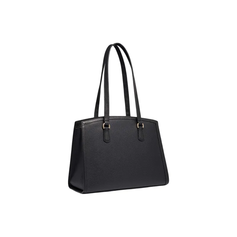 MICHAEL KORS Chantal Split Cow Leather Tote Bag, Shopping Bag, Shoulder Bag, Handbag Medium Size Women's Black-1