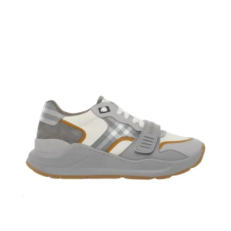 Burberry Ramsey Vintage Check Suede Leather Sneaker Grey Women's-1