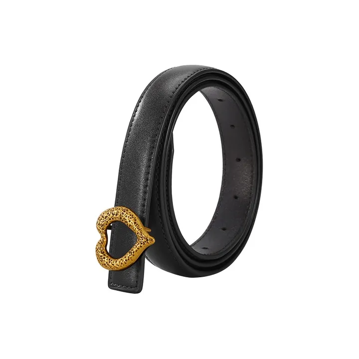 EQUIPMENTELEGANT Heart Genuine Leather Versatile Decoration With Jeans Skirt Leather Belts Unisex-0