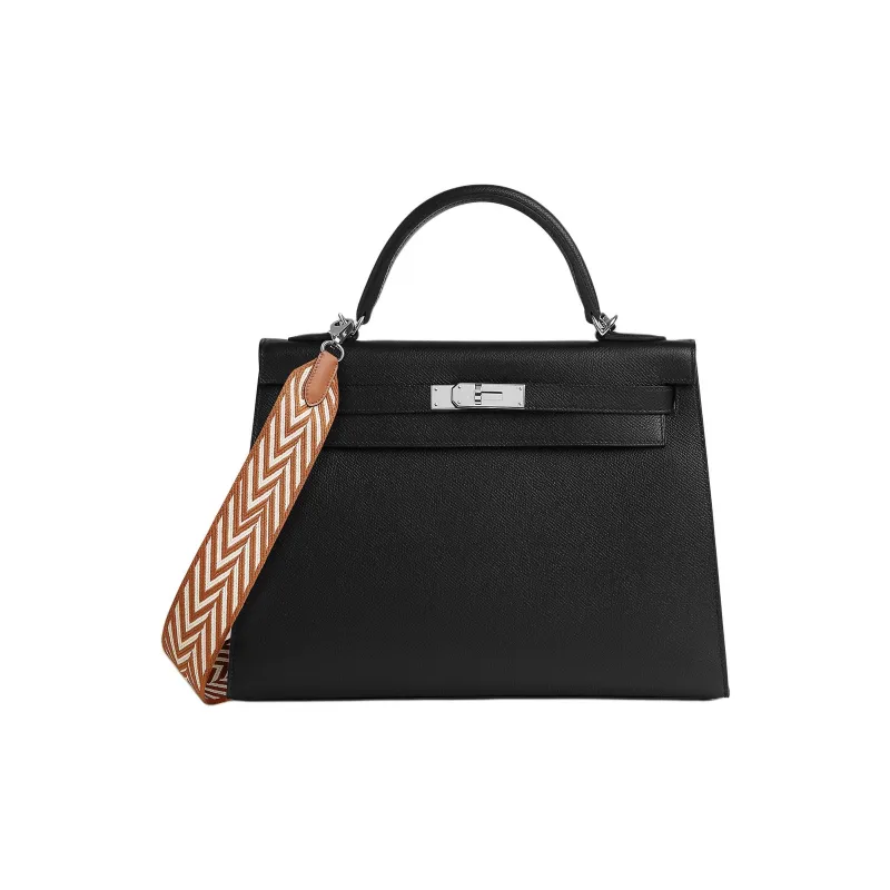 HERMES Canvas With Swift Calfskin Bag Strap Women's Gold & White-2