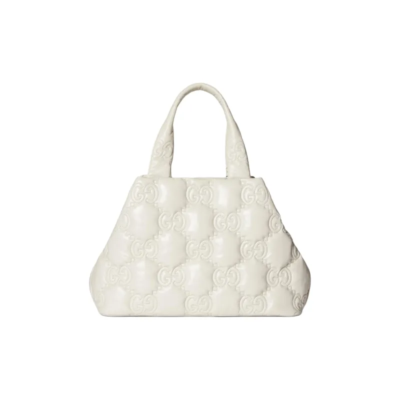 GUCCI GG Matelassé Leather Tote Bag Shopping Bag Shoulder Bag Handbag Large Size Women's White-3