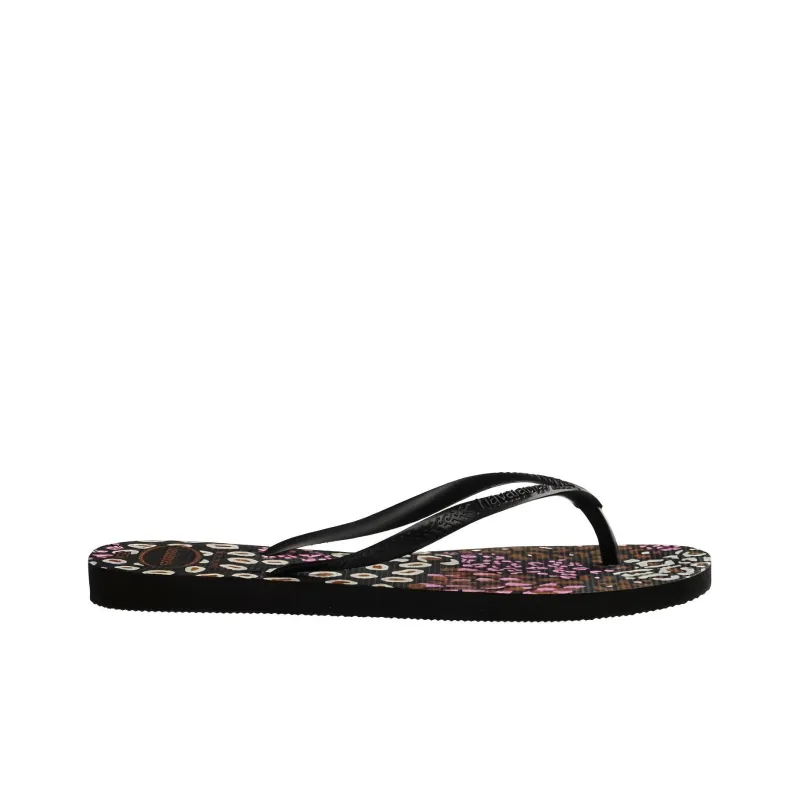 Havaianas Slim Animals Abrasion-Resistant Flip Flops Women's Black-1