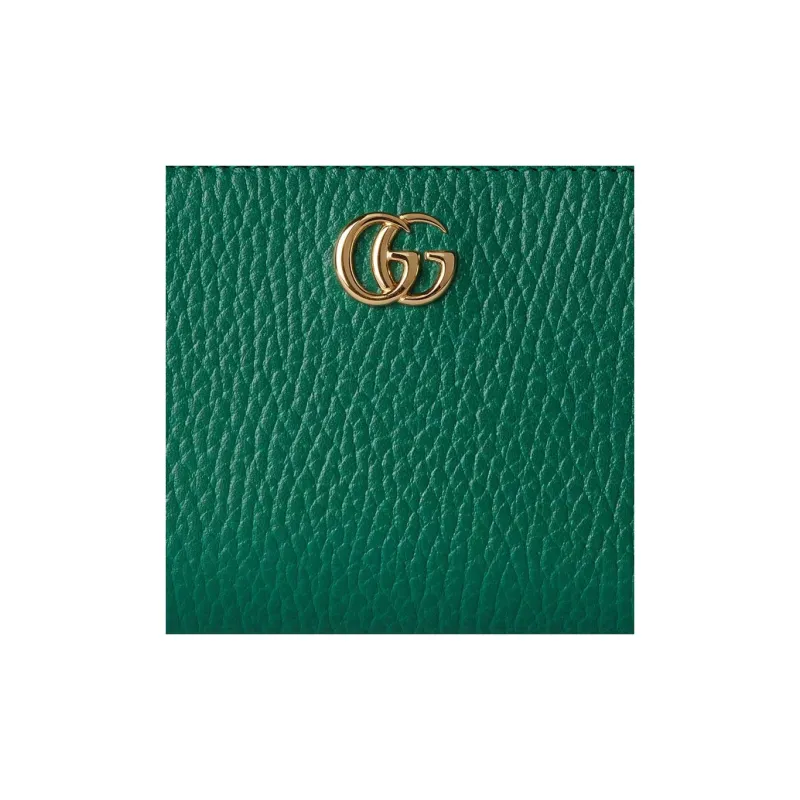 GUCCI GG Marmont Leather Card Holder Wallet Women's Green-6