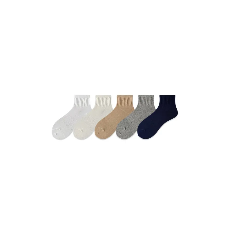 COTTON CHEESE Mid Calf Socks Unisex 5 Pack-0