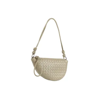 YOCAMU Cow Leather Croissant Bag Dumpling Bag Saddle Bag Crossbody Bag Regular Women's Matcha/Ecru/Black