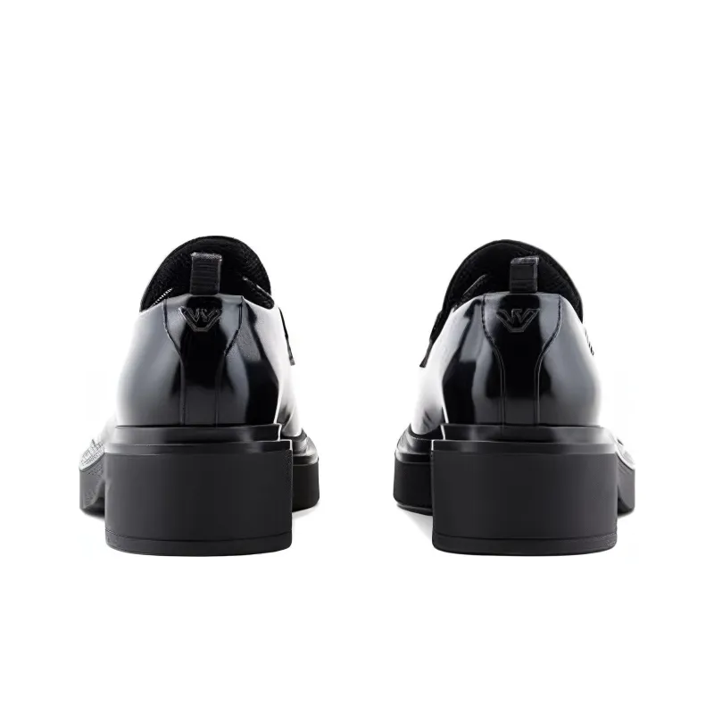 EMPORIO ARMANI Penny-slot Chunky Leather Loafers-4