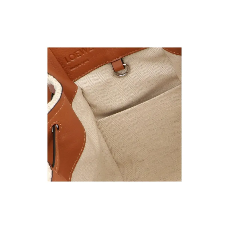 LOEWE Hammock Calfskin Tote Bag Shopping Bag Handbag Unisex Brown-4