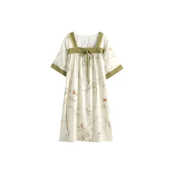 FENTENG Nightgown Women's Light Green