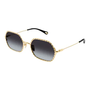 Chloe Metal Irregular Shape Sunglasses Men's Gold