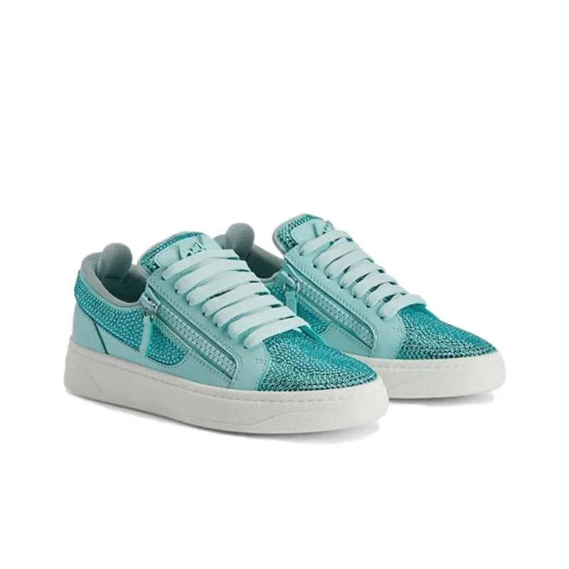 Giuseppe Zanotti GZ94 Rhinestone embellished Leather Sneakers Women's-2