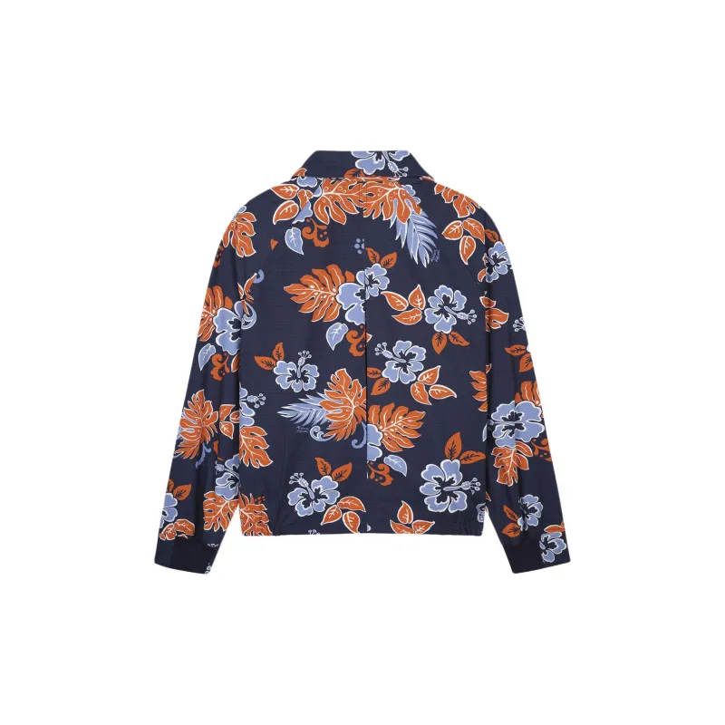 Maison Kitsune Floral print Zip up Cotton Jacket-1