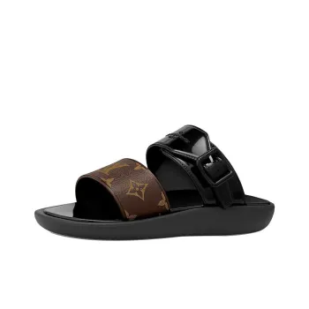LOUIS VUITTON Sunbath Slide Slippers Women's Black