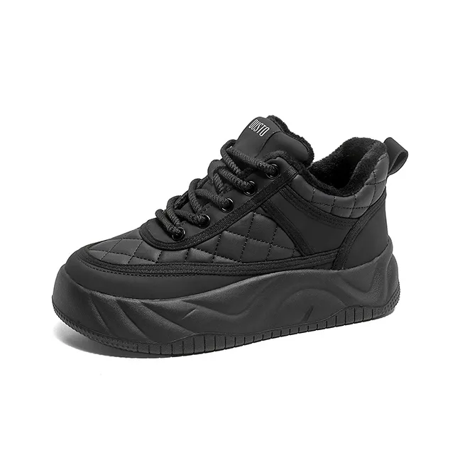 DUSTO Thermal Slip Resistant Cushioning Abrasion Resistant Height Increasing Mid Top Skateboard Shoes Women's-1