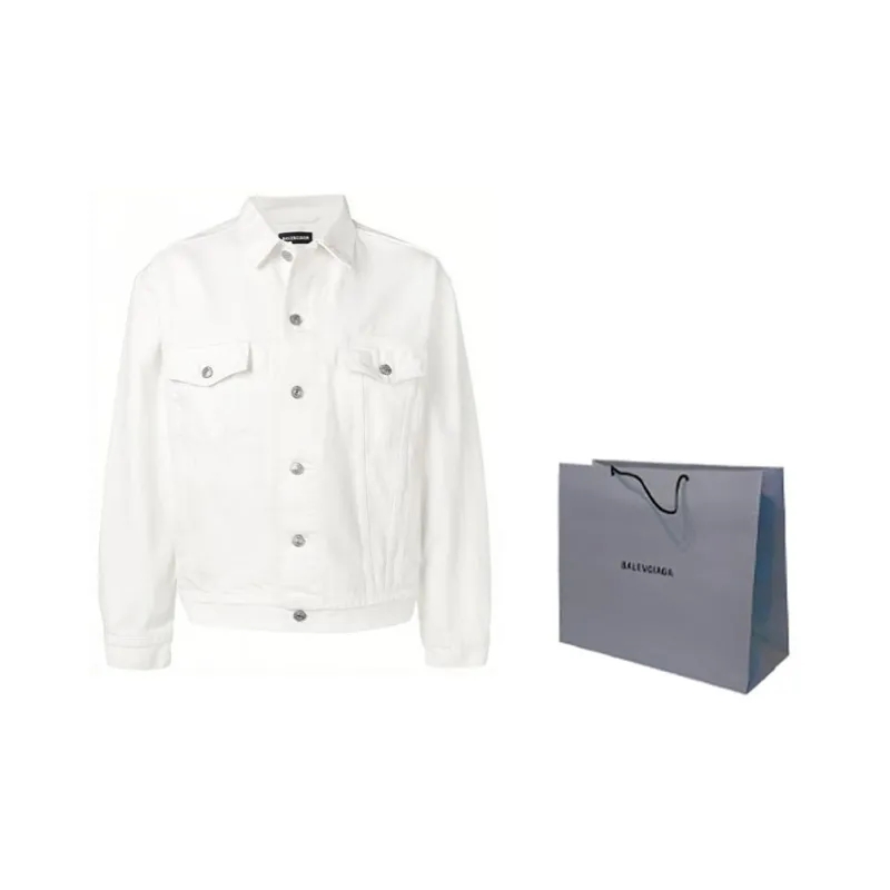 Balenciaga Men's Embroidered Logo Japanese Denim Jacket-1