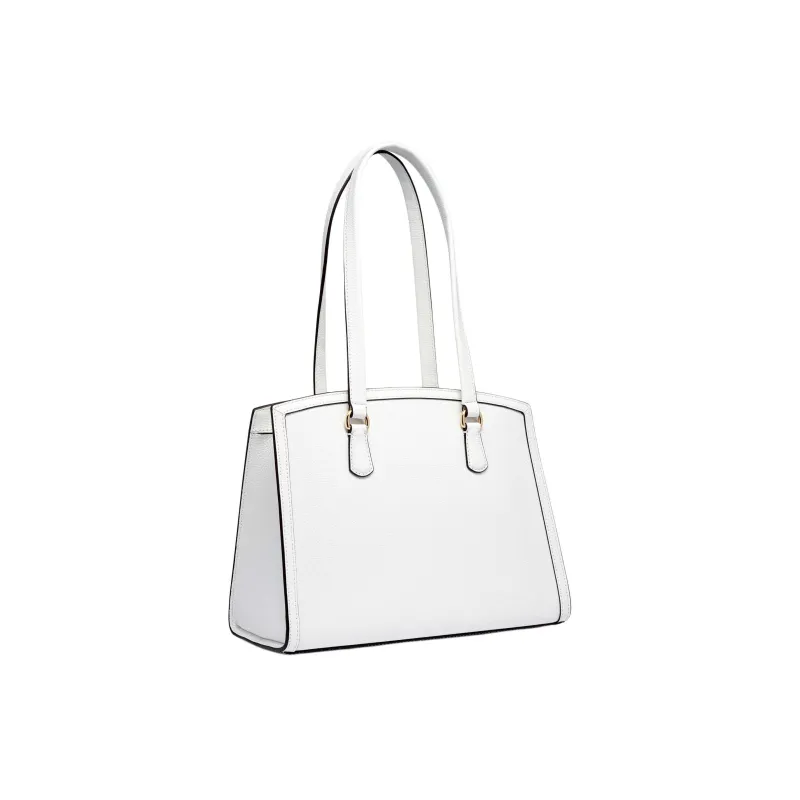 MICHAEL KORS Chantal Split Cow Leather Tote Bag, Shopping Bag, Shoulder Bag, Handbag Medium Size Women's White-1