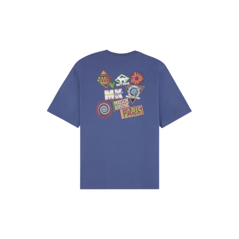 Maison Kitsune Surf Collage Printed Crewneck T Shirt-1