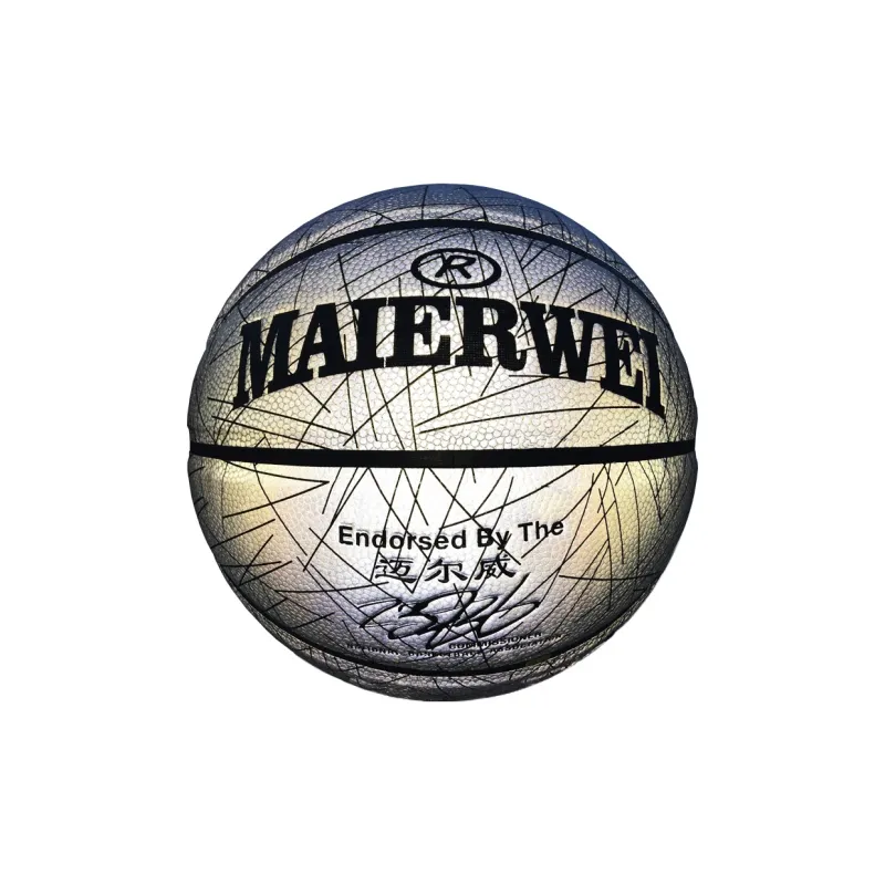 Melway PU Basketball Blue Gray Size 7 Adults Glow In The Dark-5