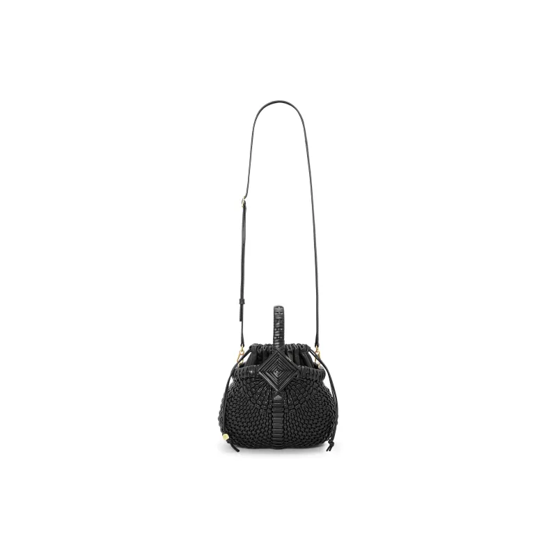 LOEWE Calfskin Basket Bag, Shoulder Bag, Crossbody Bag, Handbag Mini Women's Black-1